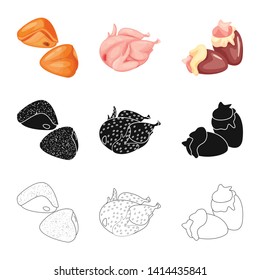 Vector design of product and poultry logo. Set of product and agriculture    vector icon for stock.