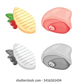 Vector design of product and poultry logo. Collection of product and agriculture    stock symbol for web.
