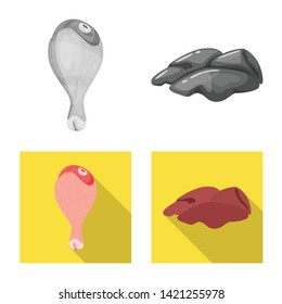 Vector design of product and poultry logo. Collection of product and agriculture    vector icon for stock.