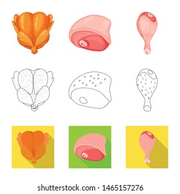 Vector design of product and poultry logo. Collection of product and agriculture stock vector illustration.