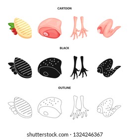 Vector design of product and poultry sign. Collection of product and agriculture    stock vector illustration.