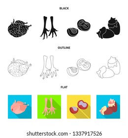 Vector design of product and poultry sign. Collection of product and agriculture    vector icon for stock.