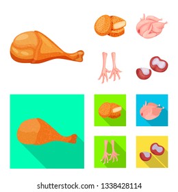 Vector design of product and poultry sign. Collection of product and agriculture    vector icon for stock.