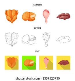 Vector design of product and poultry sign. Set of product and agriculture    vector icon for stock.