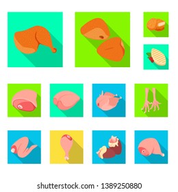 Vector design of product and poultry sign. Set of product and agriculture    stock symbol for web.