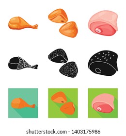 Vector design of product and poultry sign. Collection of product and agriculture    vector icon for stock.