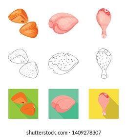 Vector design of product and poultry sign. Collection of product and agriculture    vector icon for stock.
