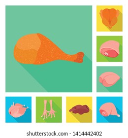 Vector design of product and poultry sign. Set of product and agriculture    vector icon for stock.