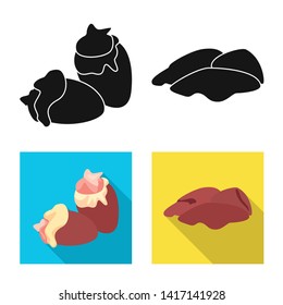 Vector design of product and poultry sign. Set of product and agriculture    vector icon for stock.