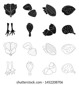 Vector design of product and poultry sign. Set of product and agriculture vector icon for stock.