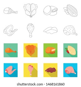Vector design of product and poultry sign. Collection of product and agriculture vector icon for stock.