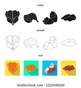Vector design of product and poultry symbol. Collection of product and agriculture    vector icon for stock.