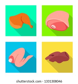 Vector design of product and poultry symbol. Set of product and agriculture    stock vector illustration.