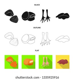 Vector design of product and poultry symbol. Collection of product and agriculture    vector icon for stock.