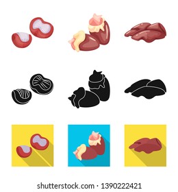 Vector design of product and poultry symbol. Set of product and agriculture    vector icon for stock.