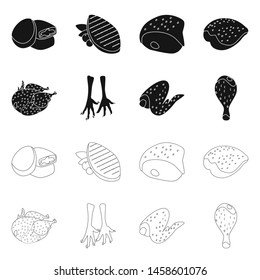 Vector design of product and poultry symbol. Set of product and agriculture stock vector illustration.