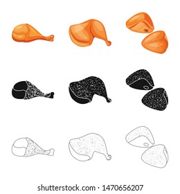 Vector design of product and poultry symbol. Collection of product and agriculture vector icon for stock.