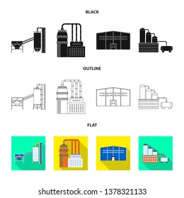 Vector design of production and structure icon. Collection of production and technology stock symbol for web.