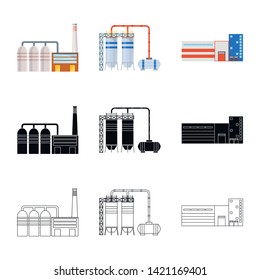 Vector design of production and structure icon. Set of production and technology stock symbol for web.