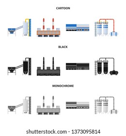 Vector design of production and structure logo. Collection of production and technology stock symbol for web.