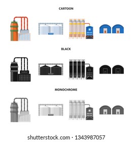 Vector design of production and structure sign. Collection of production and technology stock symbol for web.