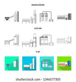 Vector design of production and structure sign. Set of production and technology vector icon for stock.