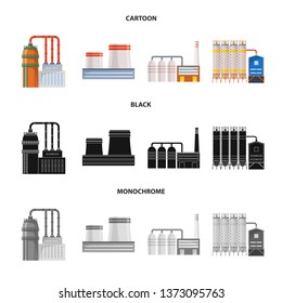 Vector design of production and structure sign. Set of production and technology stock vector illustration.