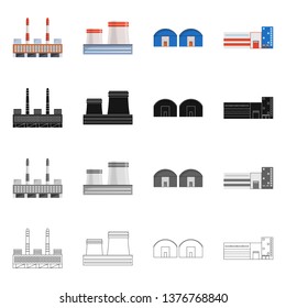 Vector design of production and structure sign. Collection of production and technology stock vector illustration.
