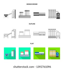 Vector design of production and structure sign. Collection of production and technology stock symbol for web.