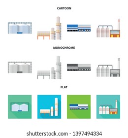 Vector design  production and structure sign. Set  production and technology stock vector illustration.