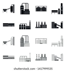 Vector design of production and structure sign. Set of production and technology stock symbol for web.