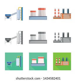 Vector design of production and structure sign. Set of production and technology stock vector illustration.