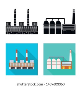 Vector design of production and structure sign. Collection of production and technology stock vector illustration.