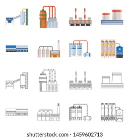 Vector design of production and structure sign. Set of production and technology stock symbol for web.