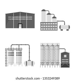 Vector design of production and structure symbol. Set of production and technology stock vector illustration.