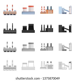 Vector design of production and structure symbol. Collection of production and technology stock symbol for web.