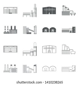 Vector design of production and structure symbol. Set of production and technology stock symbol for web.