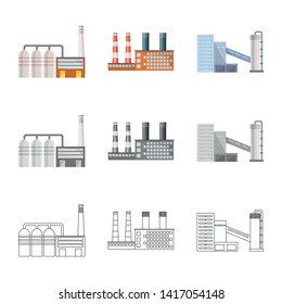 Vector design of production and structure symbol. Collection of production and technology stock symbol for web.