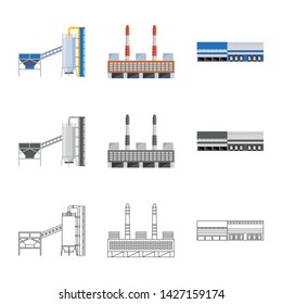 Vector design of production and structure symbol. Collection of production and technology vector icon for stock.
