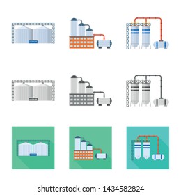Vector design of production and structure symbol. Collection of production and technology stock symbol for web.