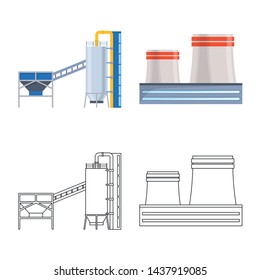 Vector design of production and structure symbol. Set of production and technology stock vector illustration.