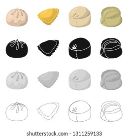 Vector design of products  and cooking icon. Set of products  and appetizer stock symbol for web.