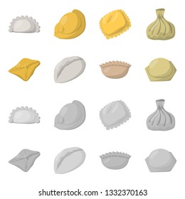 Vector design of products  and cooking icon. Set of products  and appetizer vector icon for stock.
