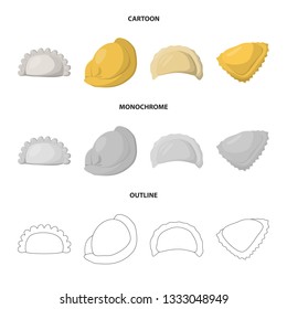 Vector design of products  and cooking icon. Collection of products  and appetizer vector icon for stock.