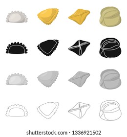 Vector design of products  and cooking icon. Collection of products  and appetizer stock symbol for web.