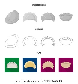 Vector design of products  and cooking icon. Set of products  and appetizer stock vector illustration.