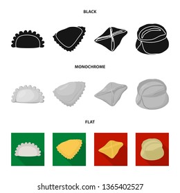 Vector design of products  and cooking icon. Set of products  and appetizer stock symbol for web.