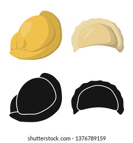 Vector design of products  and cooking icon. Collection of products  and appetizer stock symbol for web.