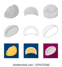 Vector design of products  and cooking icon. Collection of products  and appetizer vector icon for stock.