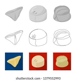 Vector design of products  and cooking icon. Set of products  and appetizer vector icon for stock.